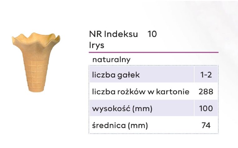 Rożek wafle lody bez cukru